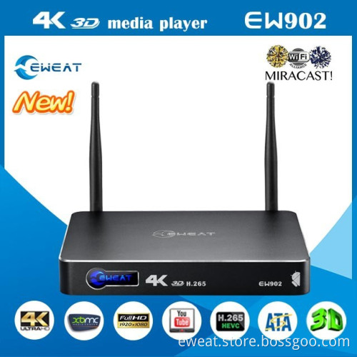 Eweat ew902 Realtek1195 full hd 1080p 4k 3D porn video xbmc Bluetooth4.0 Android tv box